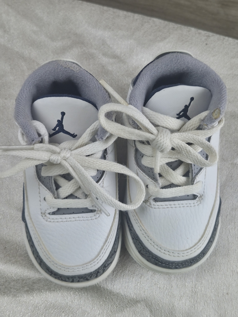 ​Jordan 3 Retro True Blue White Cement Toddler Sneakers Shoes Size 4